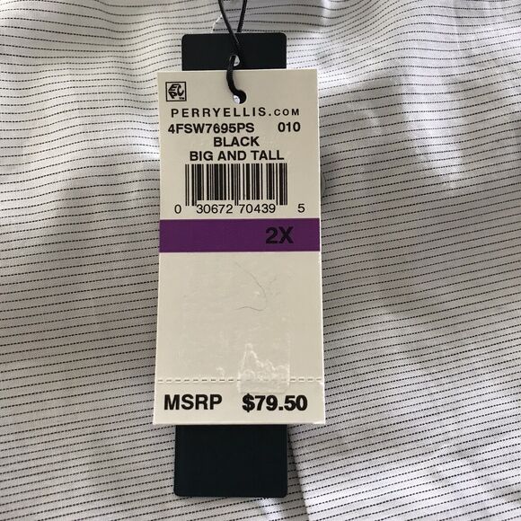 Perry Ellis Mens Big 2X Short Sleeve Black Ombré Gradient Shirt 100% Cotton $79 - Picture 5 of 5